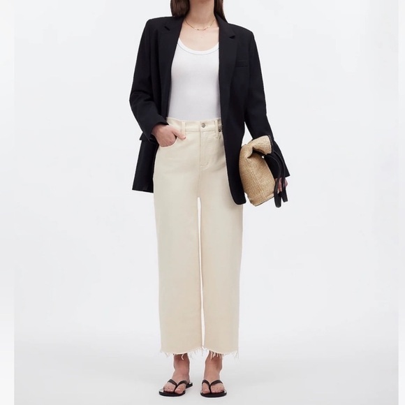 Madewell Cream Wide-Leg Pants - Picture 4 of 4